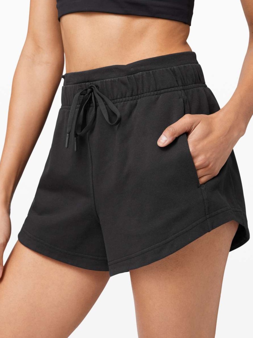 Lululemon Inner Glow Short 3" inseam Sweatshort Black, Size 6 W7BDRS